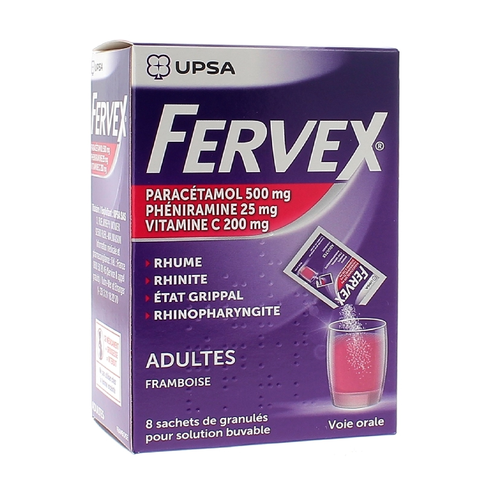 Buy Fervex raspberry flavor online in the US pharmacy.